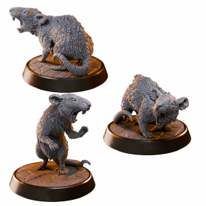 Whisker, Claw and Gnaw Giant Rats - Terror in the Sewers Set