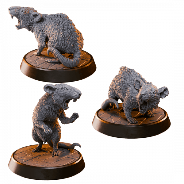 Whisker, Claw and Gnaw Giant Rats - Terror in the Sewers Set