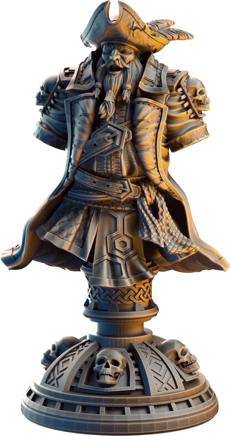 Baradin Blackbeard - Captain of the Gilded Seahorse Bust