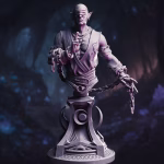 Uxas the Reborn - Drow Lunar Monk Bust