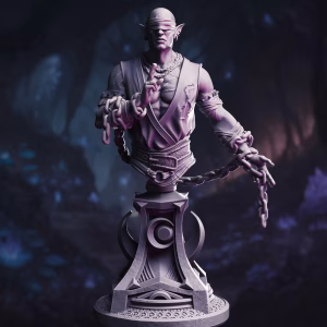 Uxas the Reborn - Drow Lunar Monk Bust