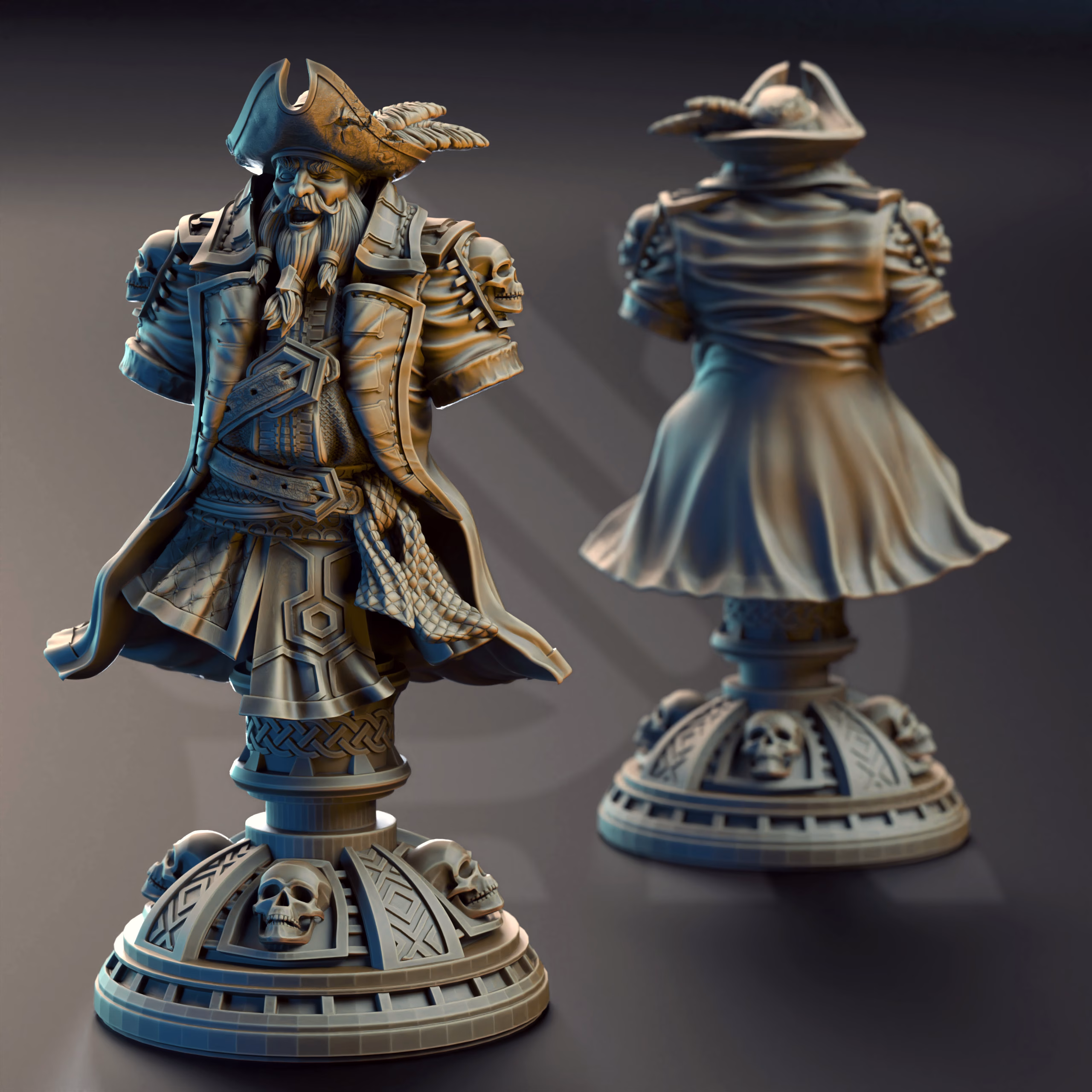 Baradin Blackbeard - Captain of the Gilded Seahorse Bust - Image 2