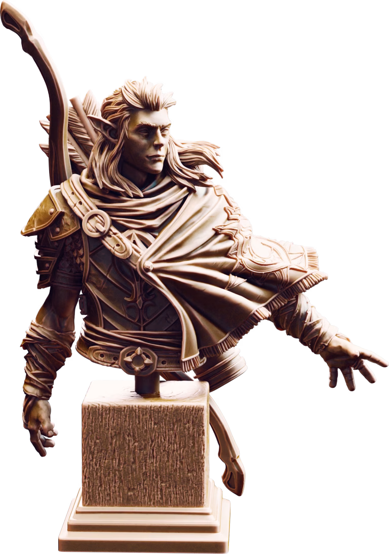 Sactarin - Sun Elf Tracker Bust